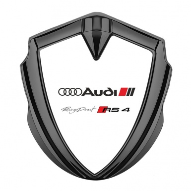 Audi RS4 Emblem Self Adhesive Graphite White Fill Racing Direct Edition