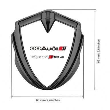 Audi RS4 Emblem Self Adhesive Graphite White Fill Racing Direct Edition