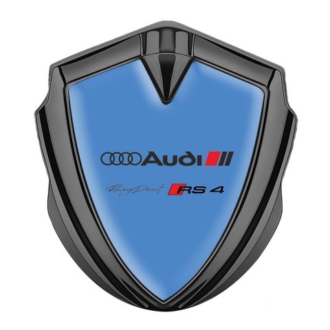 Audi RS4 Trunk Emblem Badge Graphite Glacial Blue Racing Spirit Edition