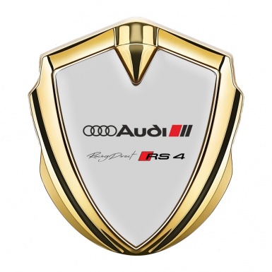 Audi RS4 Emblem Car Badge Gold Moon Grey Fill Sport Edition