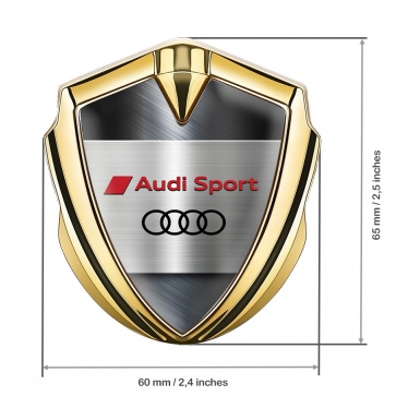 Audi Bodyside Emblem Self Adhesive Gold Metallic Panel Edition