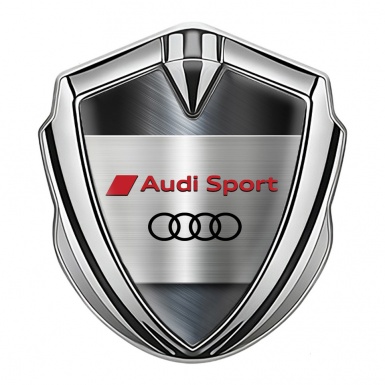 Audi Bodyside Emblem Self Adhesive Silver Metallic Panel Edition