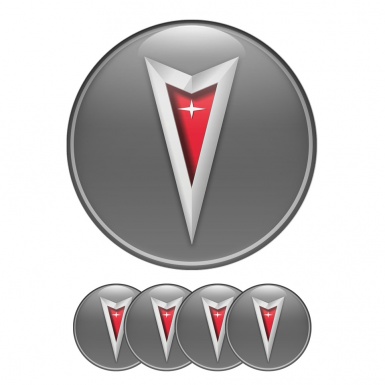 Pontiac Silicone Stickers Wheel Center Cap Grey 3D Logo Ring