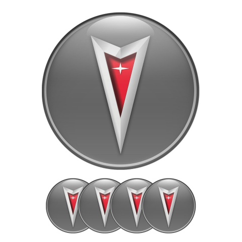 Pontiac Silicone Stickers Wheel Center Cap Grey 3D Logo Ring