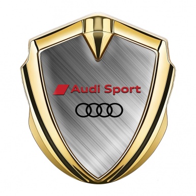 Audi Emblem Badge Self Adhesive Gold Brushed Steel Variant