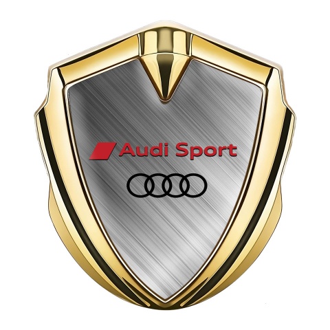 Audi Emblem Badge Self Adhesive Gold Brushed Steel Variant