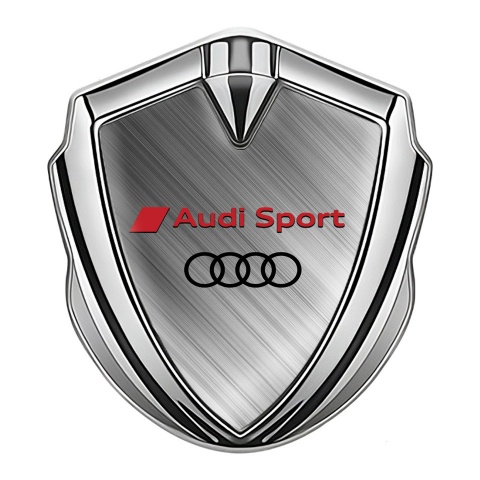 Audi Emblem Badge Self Adhesive Silver Brushed Steel Variant
