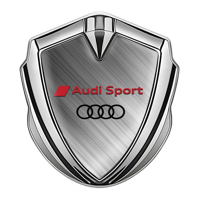 Audi Emblem Badge Self Adhesive Silver Brushed Steel Variant