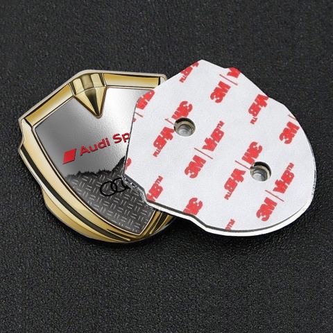 Audi Emblem Badge Self Adhesive Gold Cracked Metal Panel Edition