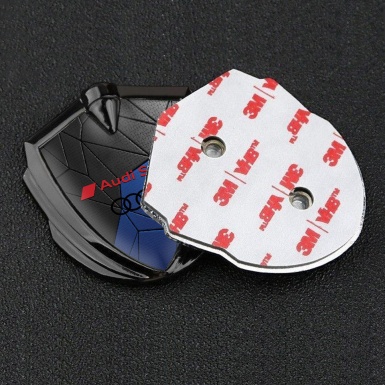 Audi Emblem Fender Badge Graphite Black Blue Mosaic Red Edition