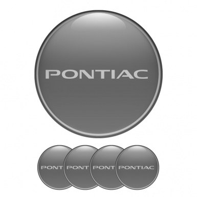 Pontiac Gel Stickers Wheel Center Cap Grey