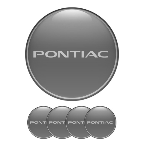 Pontiac Gel Stickers Wheel Center Cap Grey