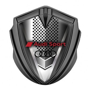 Audi Emblem Trunk Badge Graphite Modern Style Metallic Grate Design
