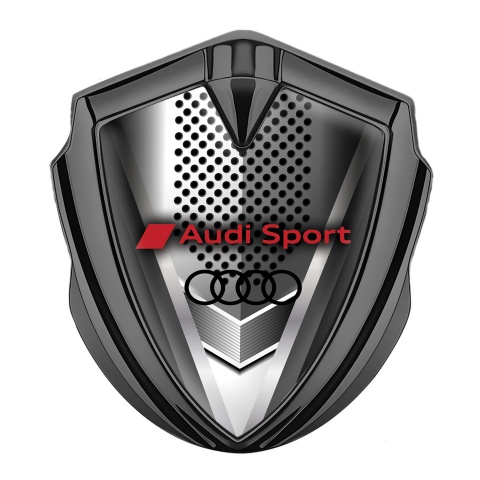 Audi Emblem Trunk Badge Graphite Modern Style Metallic Grate Design