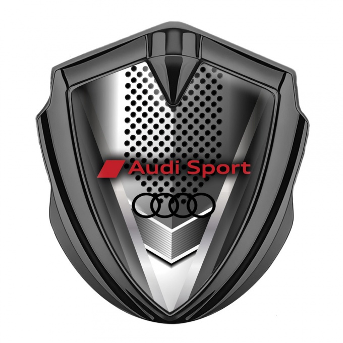 Audi Emblem Trunk Badge Graphite Modern Style Metallic Grate Design