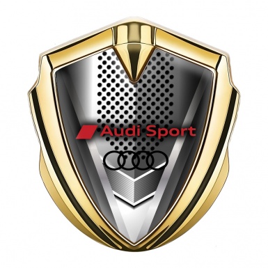 Audi Emblem Trunk Badge Gold Modern Style Metallic Grate Design