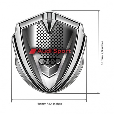 Audi Emblem Trunk Badge Silver Modern Style Metallic Grate Design