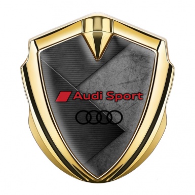 Audi Sport Emblem Self Adhesive Gold Stone Slab Grey Panels Edition