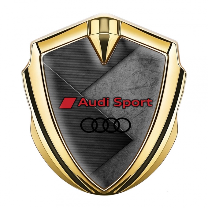Audi Sport Emblem Self Adhesive Gold Stone Slab Grey Panels Edition