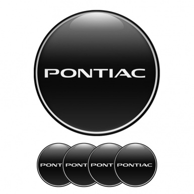Pontiac Domed Stickers Wheel Center Cap Black Ring