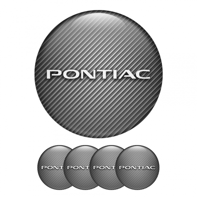 Pontiac Domed Stickers Wheel Center Cap Carbon