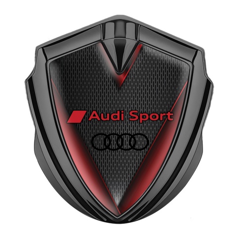 Audi Sport Bodyside Emblem Self Adhesive Graphite Dark Mesh Red Elements