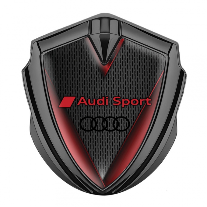 Audi Sport Bodyside Emblem Self Adhesive Graphite Dark Mesh Red Elements