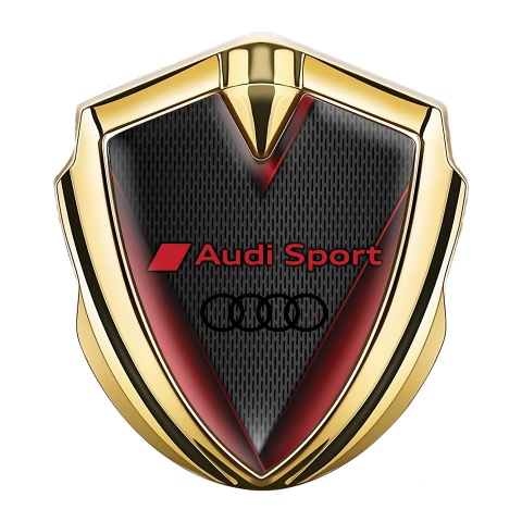 Audi Sport Bodyside Emblem Self Adhesive Gold Dark Mesh Red Elements