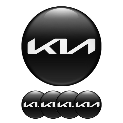 Kia Silicone Stickers Wheel Center Cap New Logo Black
