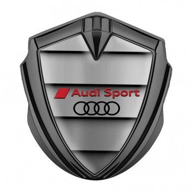 Audi Sport Bodyside Badge Self Adhesive Graphite Shutter Effect Black Logo