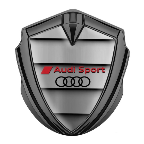 Audi Sport Bodyside Badge Self Adhesive Graphite Shutter Effect Black Logo