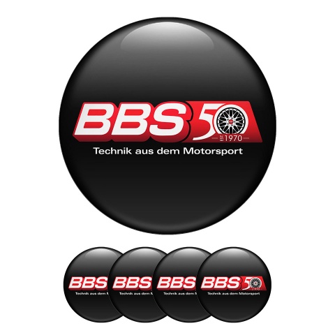 BBS Domed Stickers Wheel Center Cap Black Retro 1970