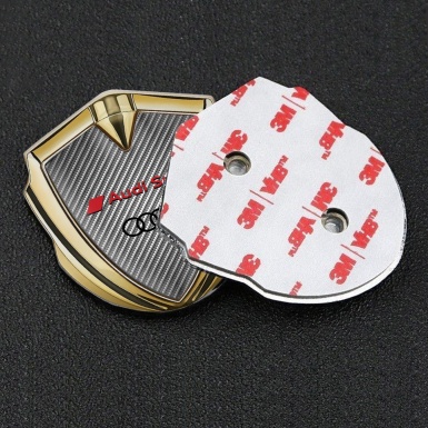 Audi Sport Bodyside Emblem Badge Gold Light Carbon Red Edition