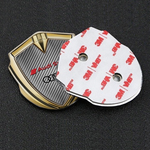 Audi Sport Bodyside Emblem Badge Gold Light Carbon Red Edition