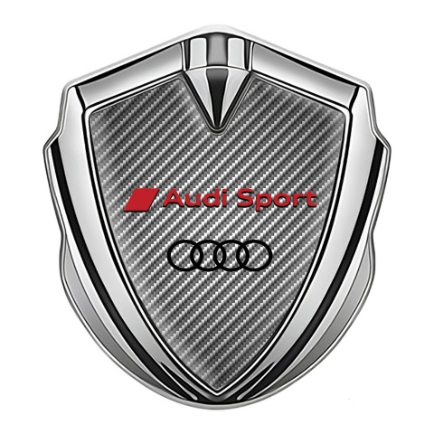 Audi Sport Bodyside Emblem Badge Silver Light Carbon Red Edition