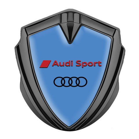 Audi Sport Trunk Emblem Badge Graphite Glacial Blue Base Black Logo