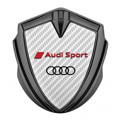 Audi Sport Bodyside Domed Emblem Graphite White Carbon Red Characters