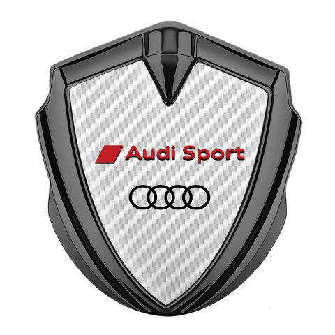 Audi Sport Bodyside Domed Emblem Graphite White Carbon Red Characters
