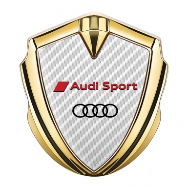 Audi Sport Bodyside Domed Emblem Gold White Carbon Red Characters