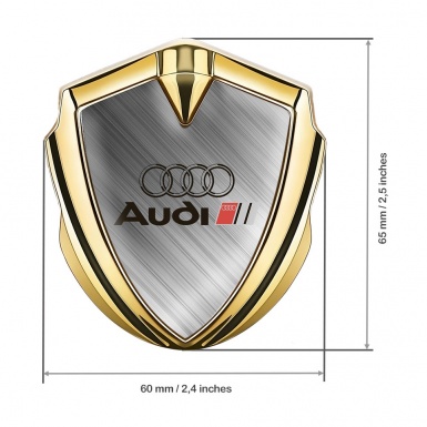 Audi Bodyside Badge Self Adhesive Gold Brushed Aluminum Effect