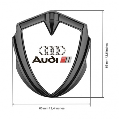 Audi Emblem Badge Self Adhesive Graphite White Background Edition