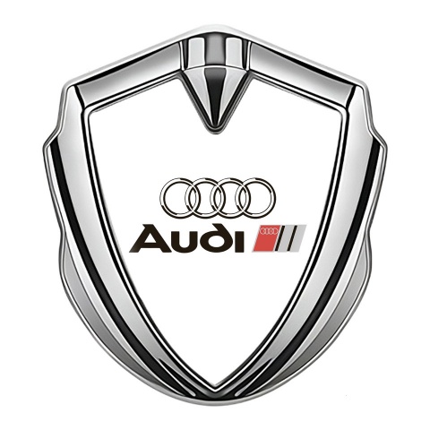 Audi Emblem Badge Self Adhesive Silver White Background Edition