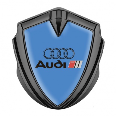 Audi Emblem Self Adhesive Graphite Glacial Blue Base Black Logo Design