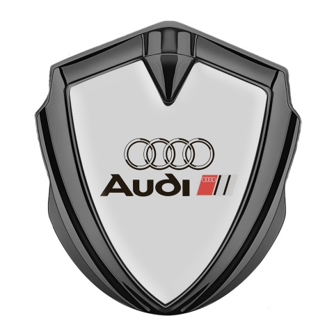 Audi Bodyside Emblem Badge Graphite Moon Grey Base Classic Logo