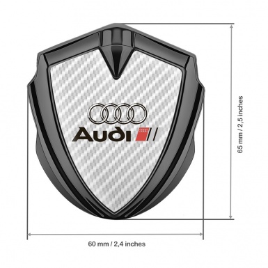 Audi Trunk Emblem Badge Graphite White Carbon Fill Black Logo Design