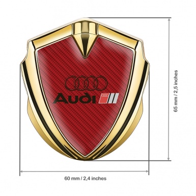 Audi Emblem Car Badge Gold Red Carbon Black Logo Edition