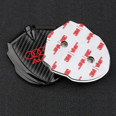 Audi Bodyside Emblem Self Adhesive Graphite Black Carbon Red Logo