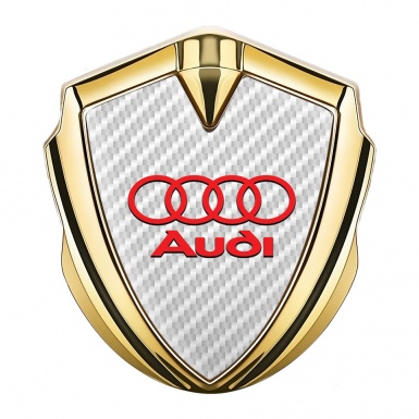 Audi Metal 3D Domed Emblem Gold White Carbon Red Classic Logo
