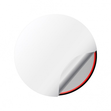 Kia Silicone Domed Stickers New Logo Grey with Red Black Ring