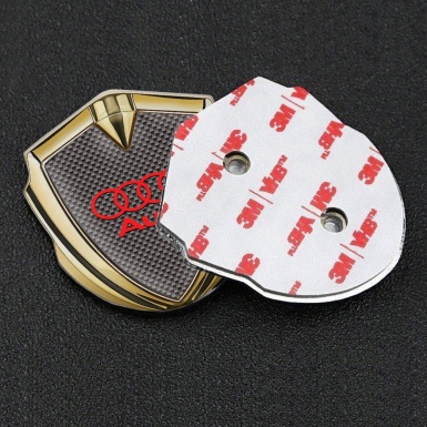 Audi Emblem Badge Self Adhesive Gold Grey Carbon Classic Red Logo